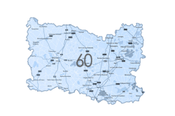 Carte du département de l'Oise (60) - Zones d'intervention
