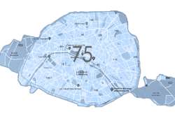Carte du département de Paris (75) - Zones d'intervention